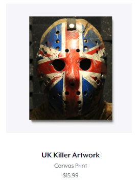 Big Hush UK Killer Jason Mask Art